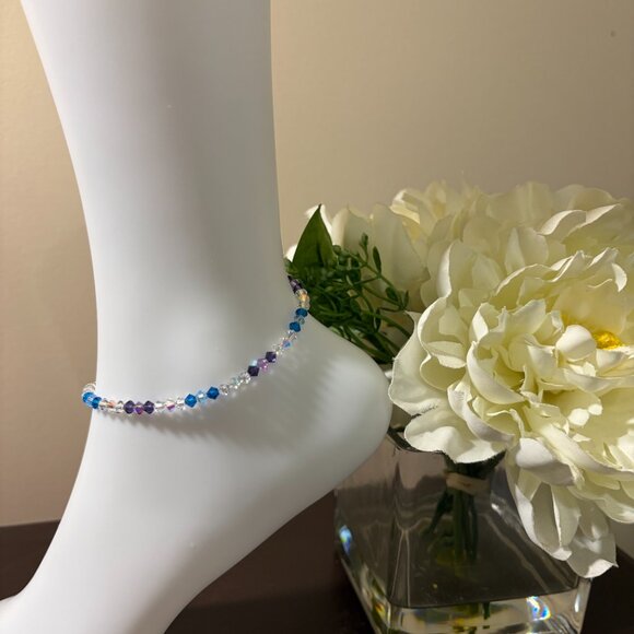 Handmade Jewelry - Purple & Blue Ombre Crystal Bracelet – Handmade